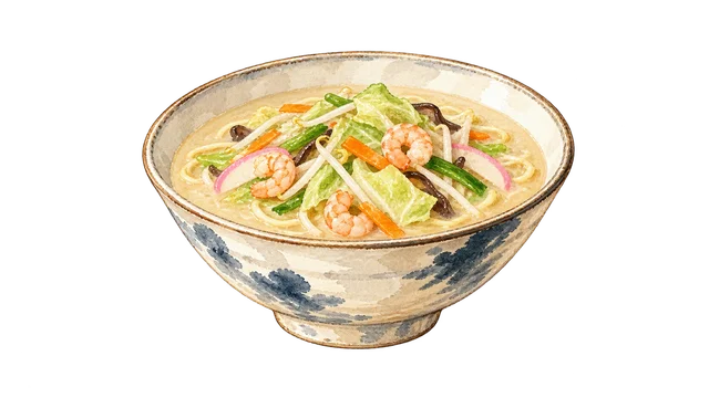 野菜入りちゃんぽんのイラスト