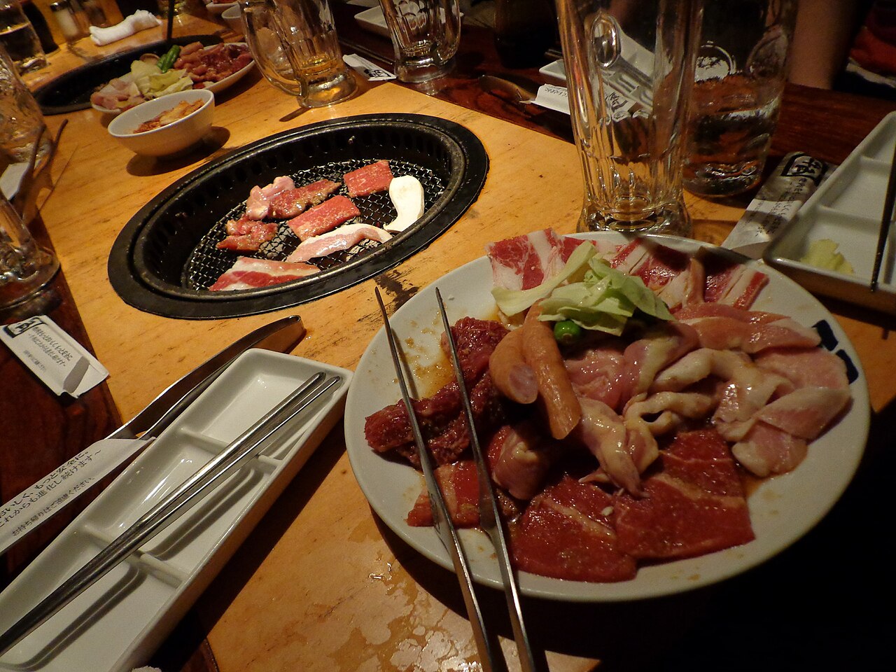 牛角の焼肉の注文例の提供例